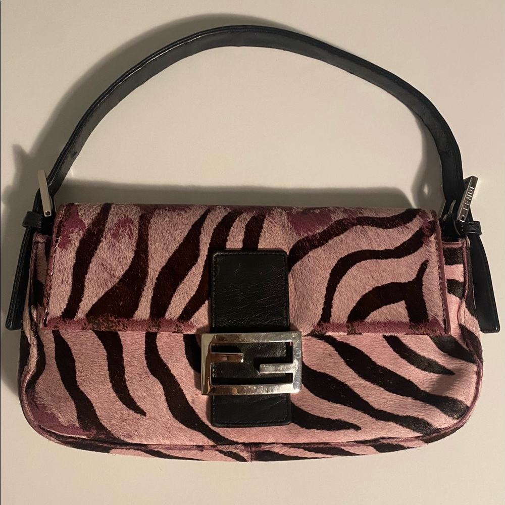 Fendi Baguette Pink and Black Bag